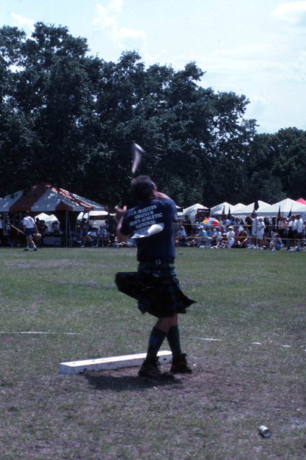Contestant throwing the hammer during the Highland Games in Dunedin, Florida.