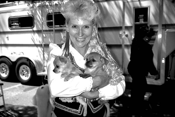 Barbara Simmons with Pebbles and Bam Bam from her circus animal act - White Springs, Florida