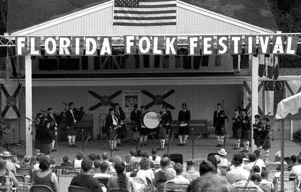 City of Dunedin Pipe Band performing at the Florida Folk Festival- White Springs, Florida