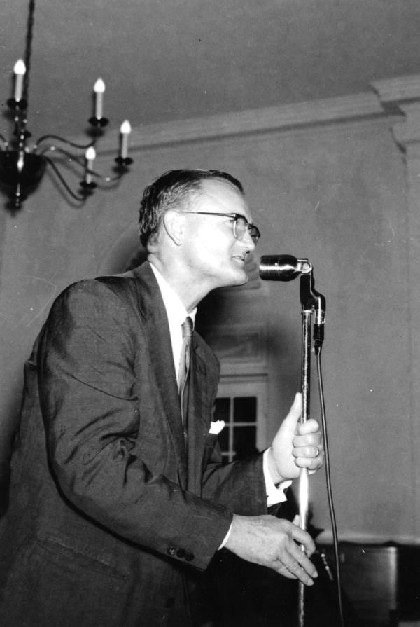 Congressman D.R. "Billy" Matthews speaking at the 1956 Folk Festival- White Springs, Florida