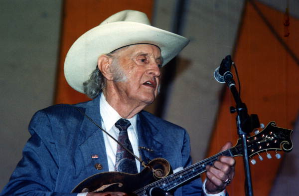 Close up of Bill Monroe performs at Florida Folk Festival - White Springs, Florida .