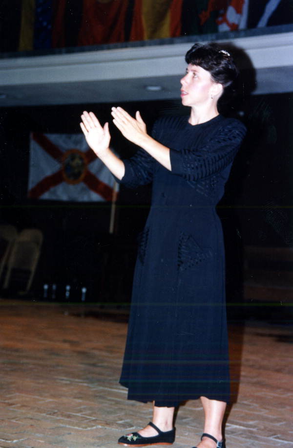 Diane Delage interprets for the hearing impaired audience - White Springs, Florida