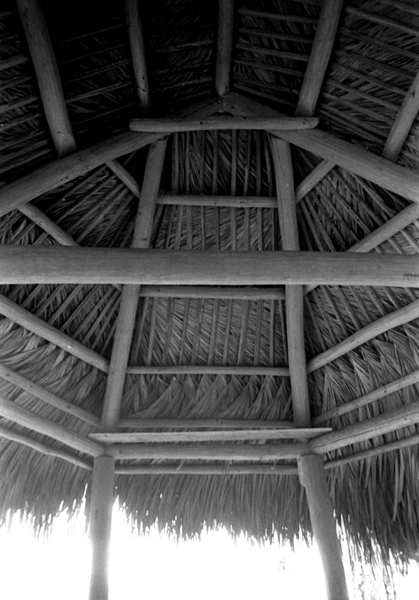 Interior of a Seminole chickee at Scott Ranch- Okeechobee, Florida