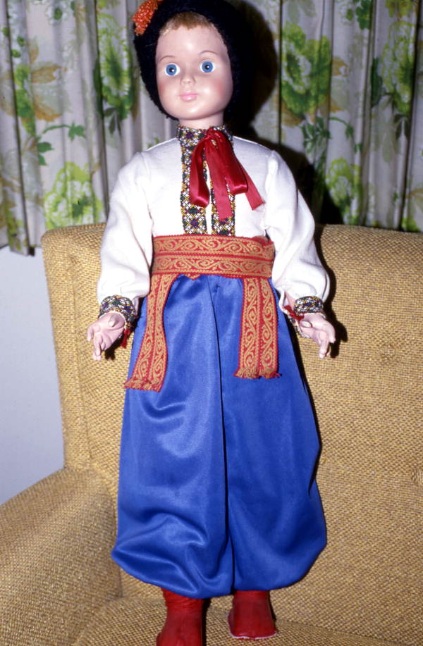 Doll wearing a United Kingdom costume