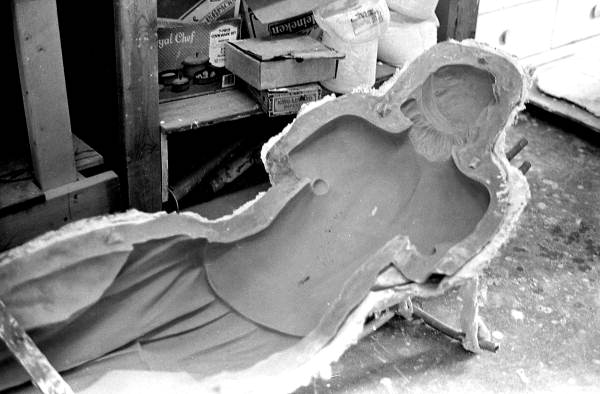 Rubber molds for plaster figures of saints - Miami, Florida.