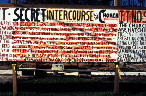 Religious sign, at House of Prayer, made by preacher Joe Lyles- Perry, Florida
