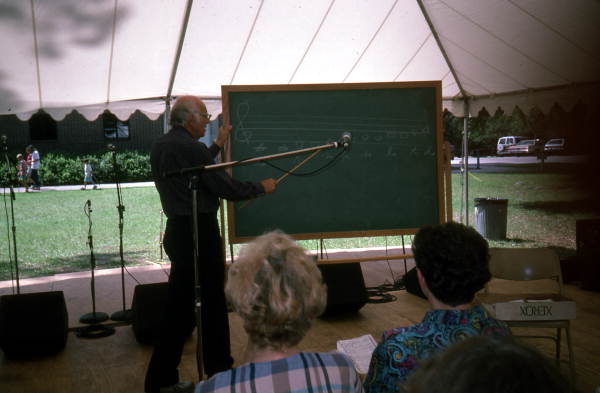 Robert Dixon giving a 7-Shaped-Note music workshop at the 1991 Florida Folk Festival - White Springs, Florida