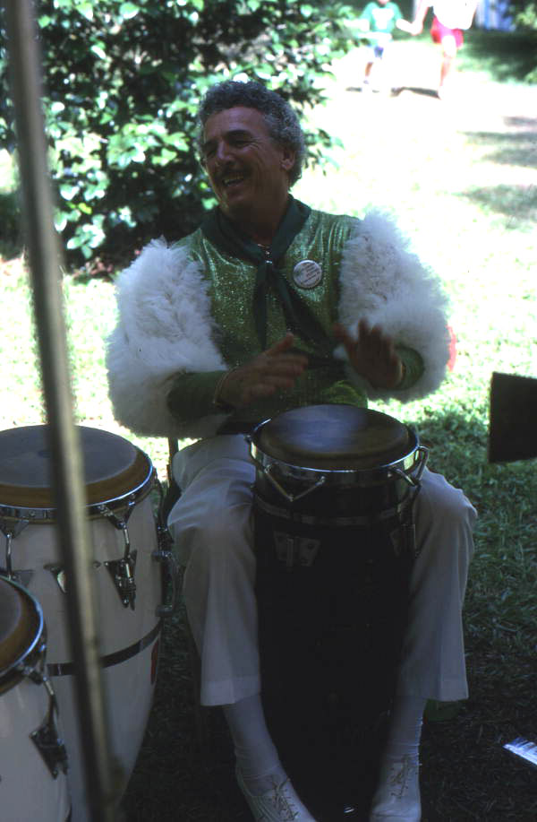 Danny Acosta playing conga drums at the 1991 Florida Folk Festival - White Springs, Florida