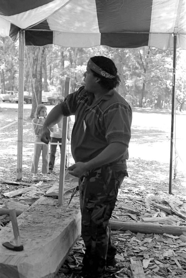 Danny Wilcox talking about how to make a dugout canoe