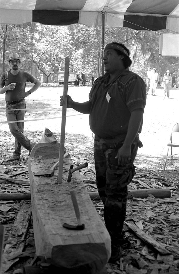 Danny Wilcox talking about how to make a dugout canoe
