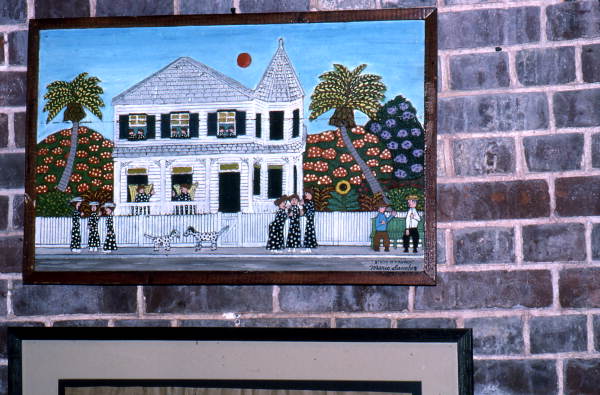 Bas-relief painting "Birth of a Rumor" by Mario Sanchez, 1991 Folk Heritage Award Winner- Key West, Florida
