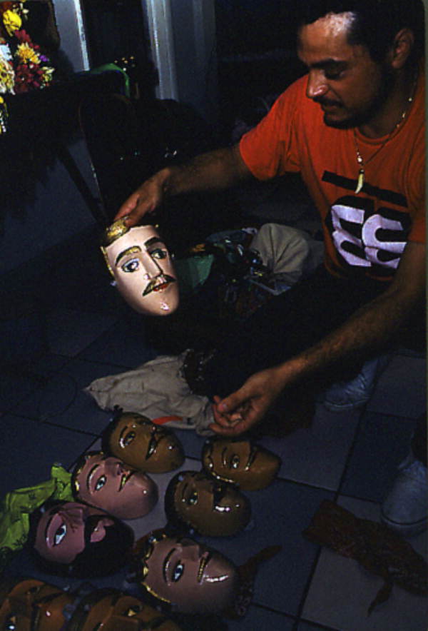 Jose Silva showing off his masks- Pembroke Pines, Florida