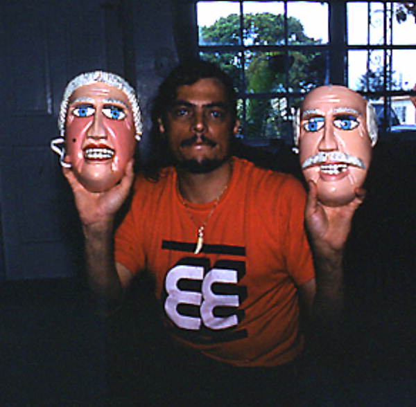 Jose Silva showing off his masks- Pembroke Pines, Florida