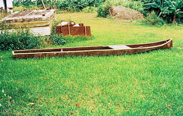 Skiff boat on display