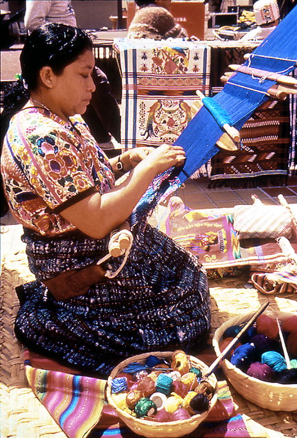 Guatemalan back strap weaving being done by Josephina Gomez