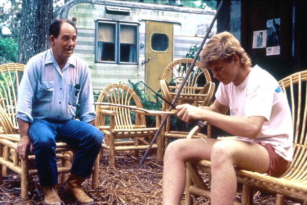 Robert James Rudd talking to apprentice Neil Brooks about making cypress chairs