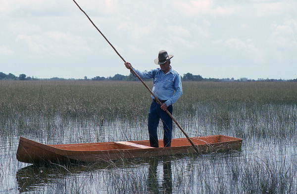 Glen Simmons navigating his way through the "River of Grass" on his glades skiff- Florida City, Florida.
