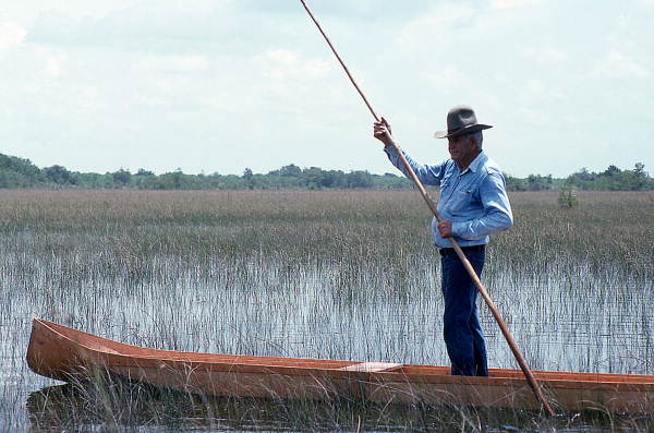 Glen Simmons navigating his way through the "River of Grass" on his glades skiff- Florida City, Florida.