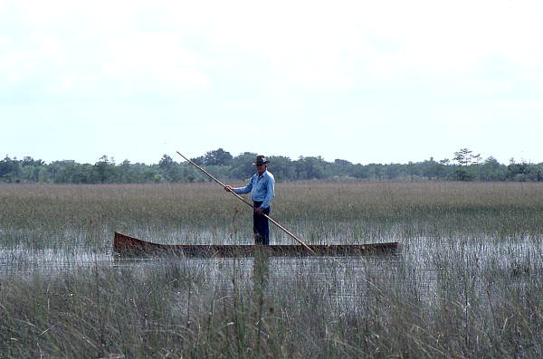 Glen Simmons navigating his way through the "River of Grass" on his glades skiff- Florida City, Florida.