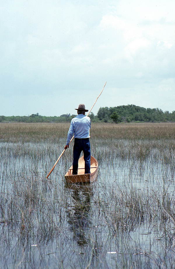 Glen Simmons navigating his way through the "River of Grass" on his glades skiff- Florida City, Florida.