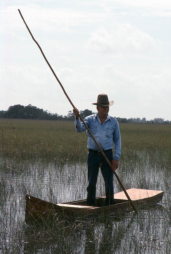 Glen Simmons navigating his way through the "River of Grass" on his glades skiff- Florida City, Florida.