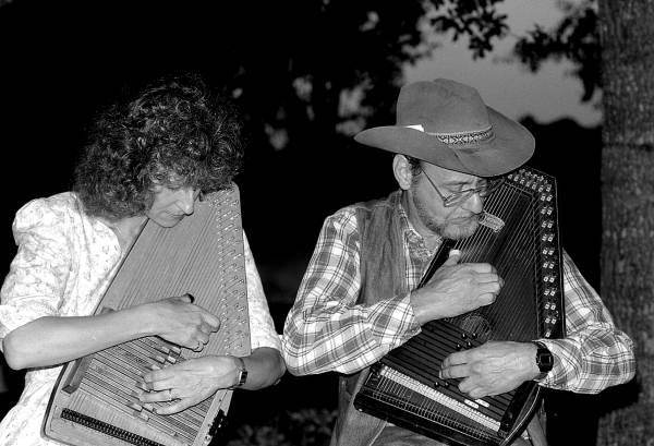 Autoharp player Charley Groth with apprentice Cheryl Belanger- Tampa, Florida.