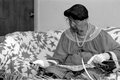 Marian Bowers making a palmetto stem basket - Brighton Seminole Indian Reservation, Florida.