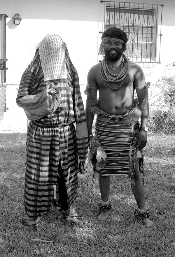 Nigerian acrobatic dancers Augustine (r) and Felix Omeben - North Miami, Florida.