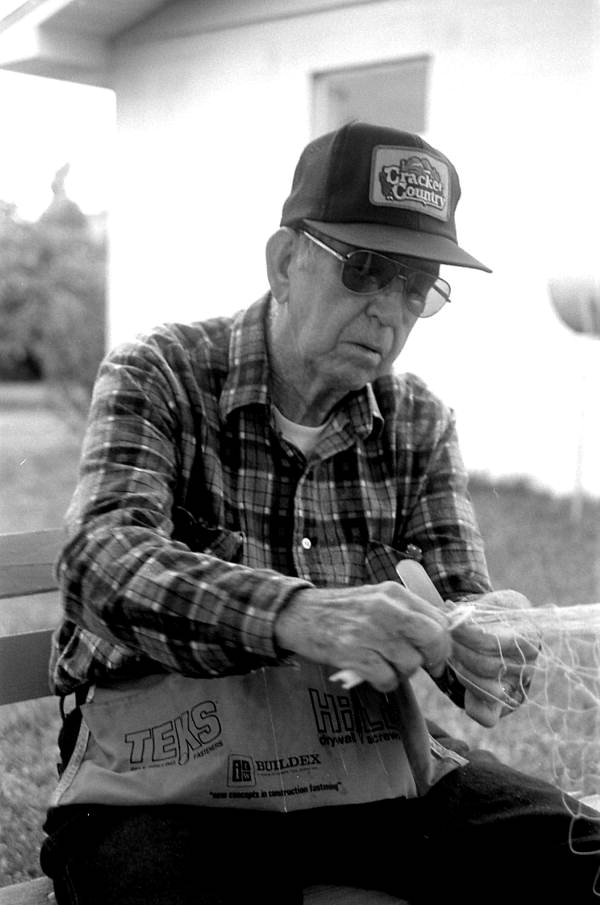 Max Dooley making a cast net - Lakeland, Florida.