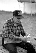 Max Dooley making a cast net - Lakeland, Florida.