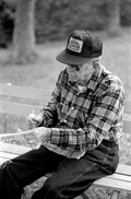 Max Dooley making a cast net - Lakeland, Florida.