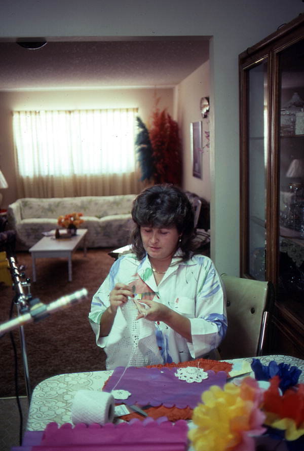 Nery Castillo crocheting - Lake Worth, Florida.