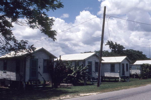 Row of shotgun houses in Pahokee - Palm Beach County, Florida.