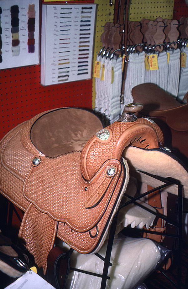 Diamond design saddle made by Perry McLelland - West Palm Beach, Florida.