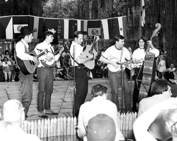Jack Haslam, at left, and the Big Bend Ramblers playing at the 1969 Florida Folk Festival - White Springs, Florida.