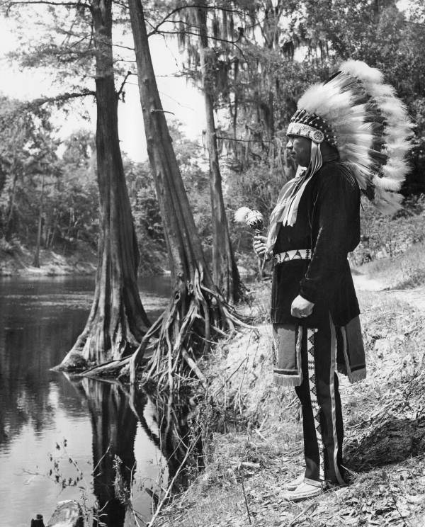Native American artist Fred Beaver of Ardmore Oklahoma, Florida Folk Festival - White Springs, Florida