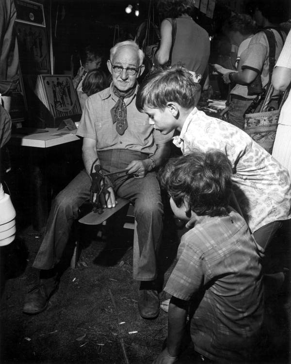Toymaker Jack Bryant of Knoxville, Tenn. at the 1971 Florida Folk Festival - White Springs, Florida.