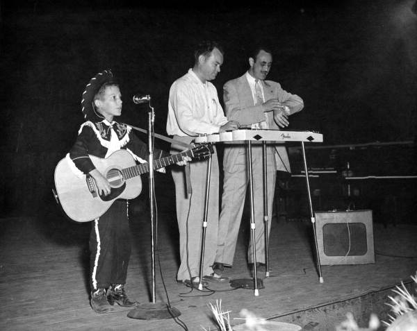 Little Bennie Cox, left, and Leroy McDaniel of the Suwannee River Jamboree radio show - Live Oak, Florida