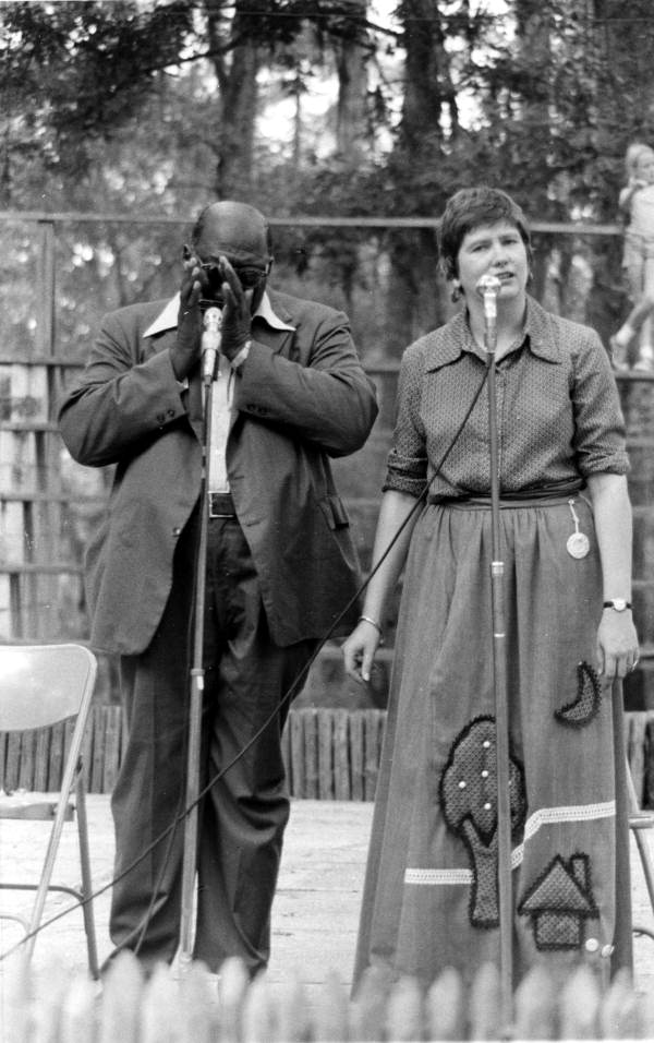 Barbara Muller of Lake Mary and Deacon Dan J. Smith of White Plains, NY performing at the 1975 Florida Folk Festival - White Springs, Florida.