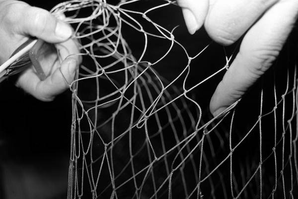Closeup of net making demonstration at the 1987 Florida Folk Festival - White Springs, Florida