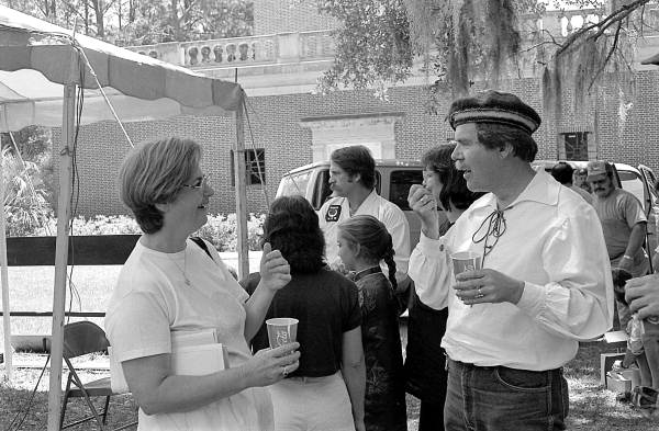 People conversing through sign language at the 1988 Florida Folk Festival - White Springs, Florida