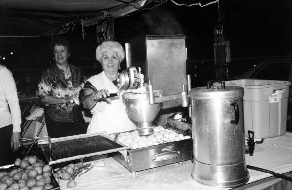 Stella Pantliodis making loukoumades - Tarpon Springs, Florida