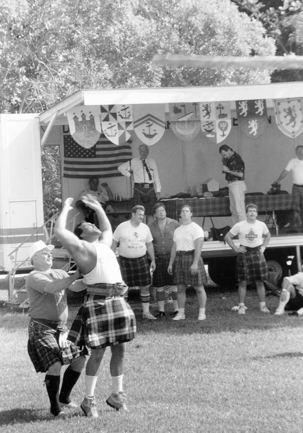 Athlete participating in the Key Biscayne Scottish Games - Key Biscayne, Florida.