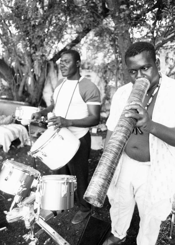 Haitian Rara band Konbo Guinyn performing - Miami, Florida.