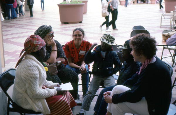 Lucille Ranger-Brown, left, leading a Jamaican storytelling workshop at the Traditions Festival - Miami, Florida.