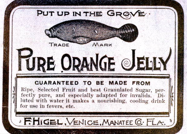 F. Higel's citrus jelly label.