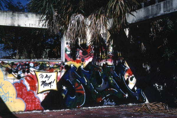 Graffiti in the abandoned Bethlehem Baptist Church building - Sarasota, Florida.