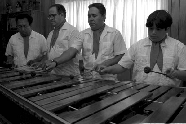 Close up of the playing of a marimba by Marimba Mayalandia - Orlando, Florida.