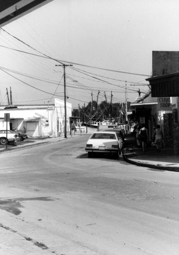 Greek Curio Shop with sponge docks in the background- Tarpon Springs, Florida