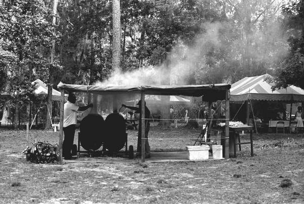 Food being cooked at the 1983 Florida Folk Festival - White Springs, Florida